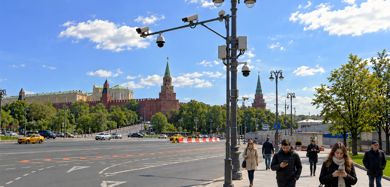Smartphones e câmeras criaram um sistema de vigilância dos cidadãos ostensivo na Rússia – Ilustração: Paulo Silvestre